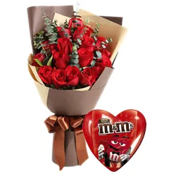 send 12 red roses w/ chocolate box to philippines