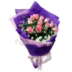 send 12 pcs. pink rose in bouquet to philippines