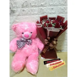 Roses, Bear with Chocolates to Olongapo - Valentine Gifts