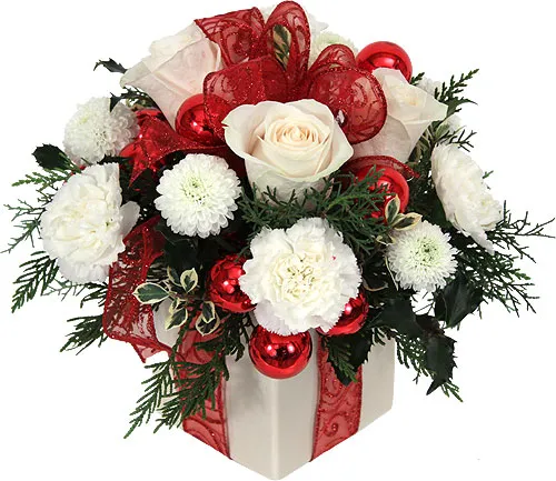 White Christmas Flowers Send to Philippines