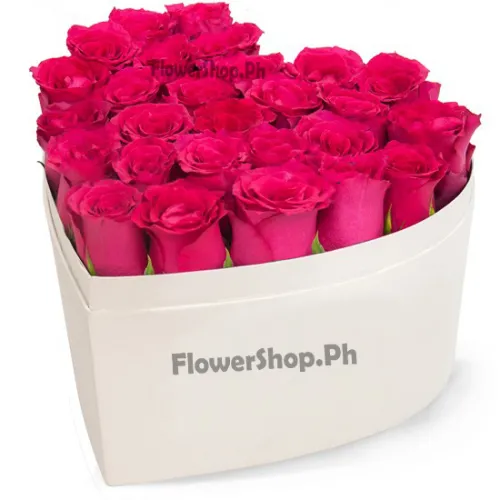 buy 24 pink heart shaped roses in philippines