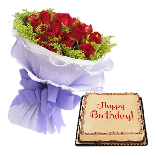 Send Gift to Isabela City - Red Roses with Mocha Cake