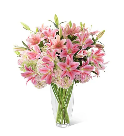 Send pink lilies in vase to philippines