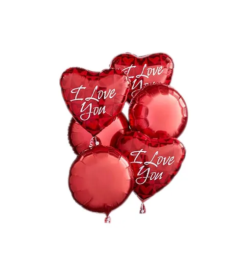 6 pcs I Love You Mylar Balloon