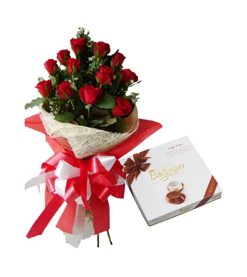 send 12 roses with Belgian Caffe Latte To Philippines