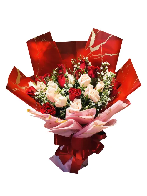 Flower Delivery Bacoor, Cavite - 24 Red and Pink Roses