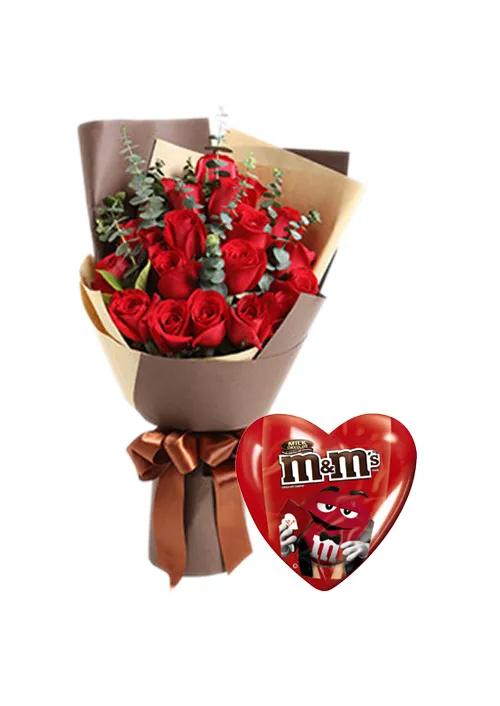 send 12 red roses w/ chocolate box to philippines