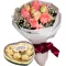 rose bouquet with ferrero chocolate